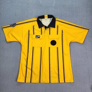 Official Sports US Soccer Referee Jersey Polo Shirt Mens Size XL Yellow Pockets